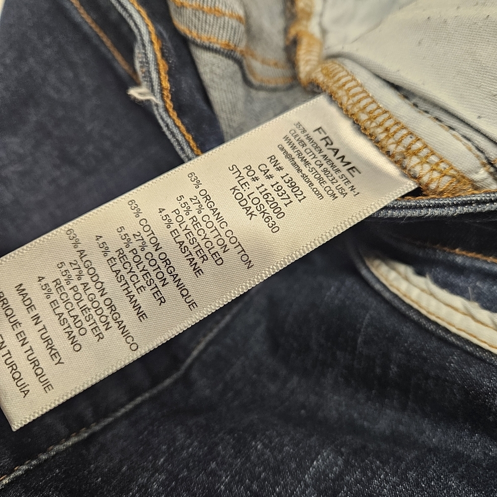 Frame  Jeans Le High Skinny Ankle Blue Denim Jeans Size 2 - Picture 6 of 10